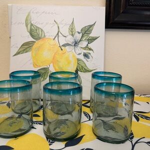 Mexican hand blown drinking glasses.